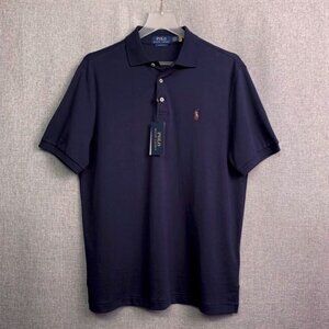 POLO RALPH LAUREN Classic Fit Cotton Short Sleeve Polo LARGE Blue Heather NWT's